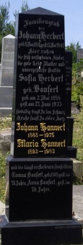 Herbert Johann 1851-1941 Bonfert Sofia 1858-1933 Grabstein